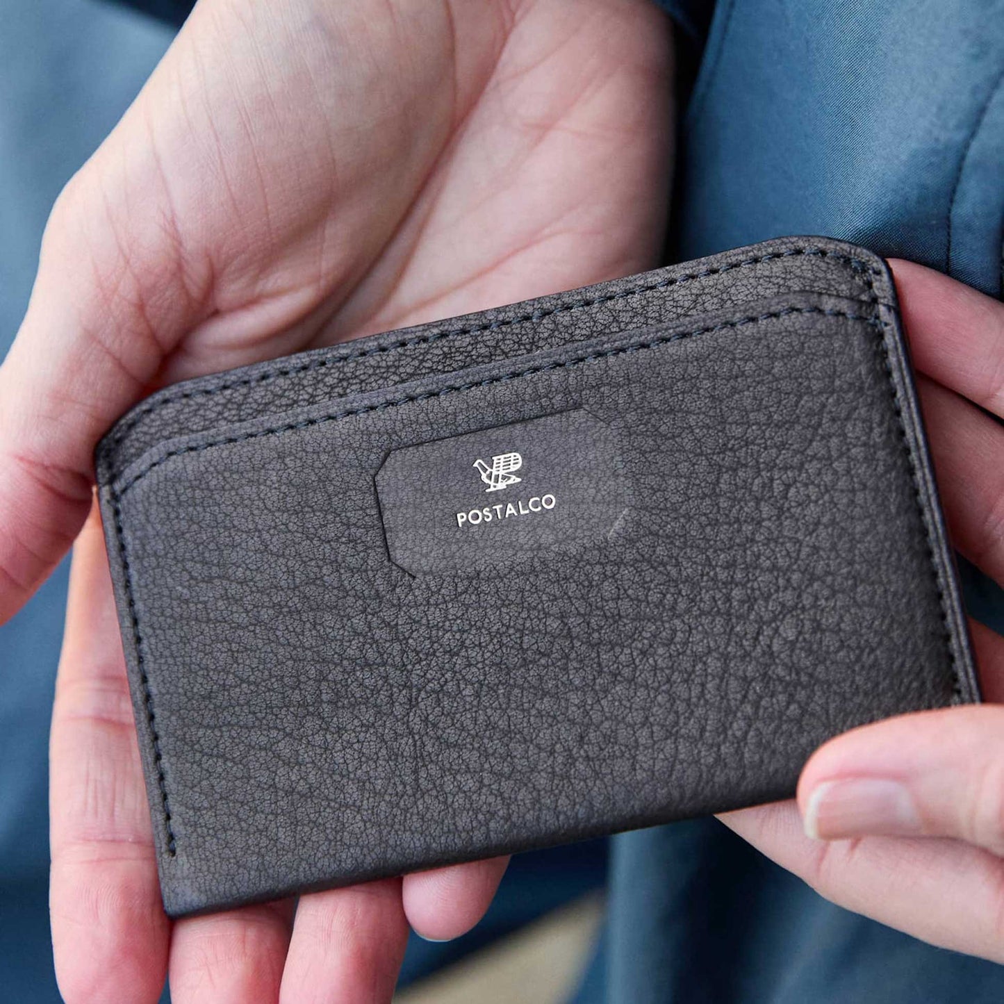 Deerskin Flat Wallet Gray