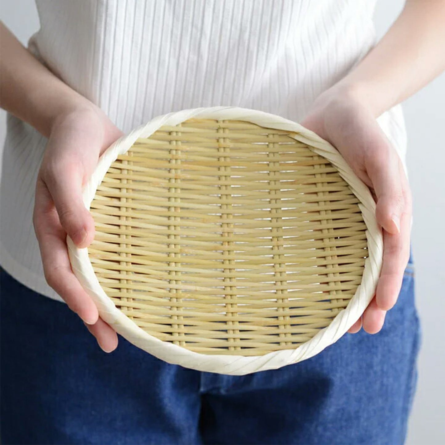Round Bamboo Colander S