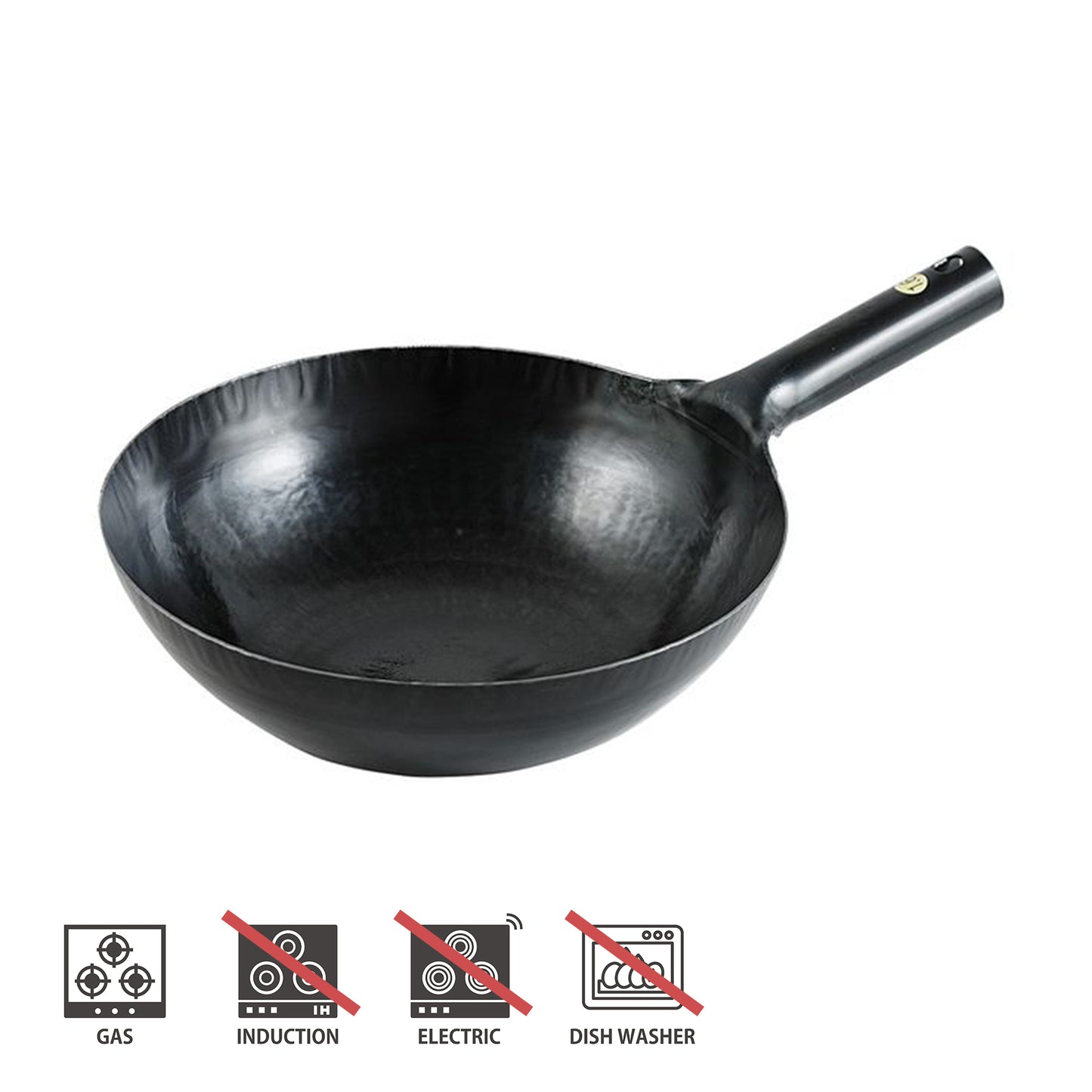 Hammered Single Handle Wok 1.6mm / 33cm