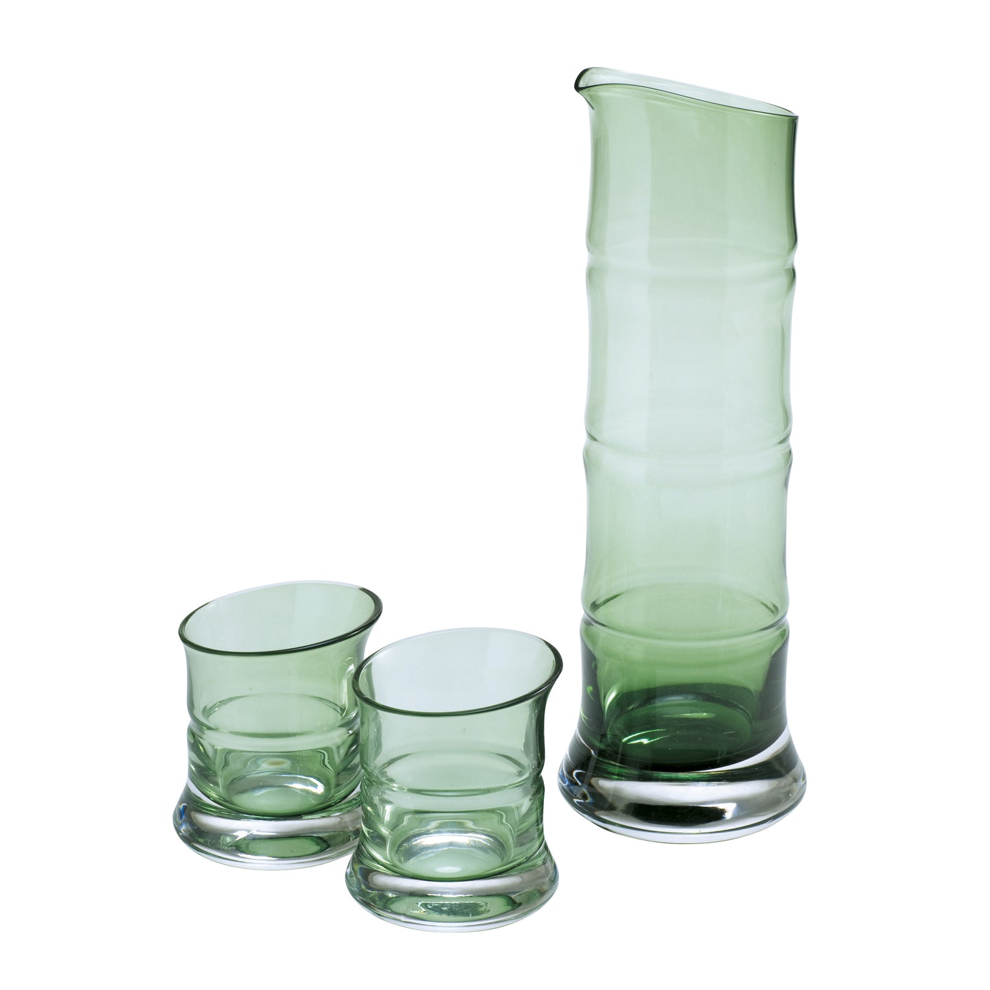 Blue bamboo sake set hirotaglass