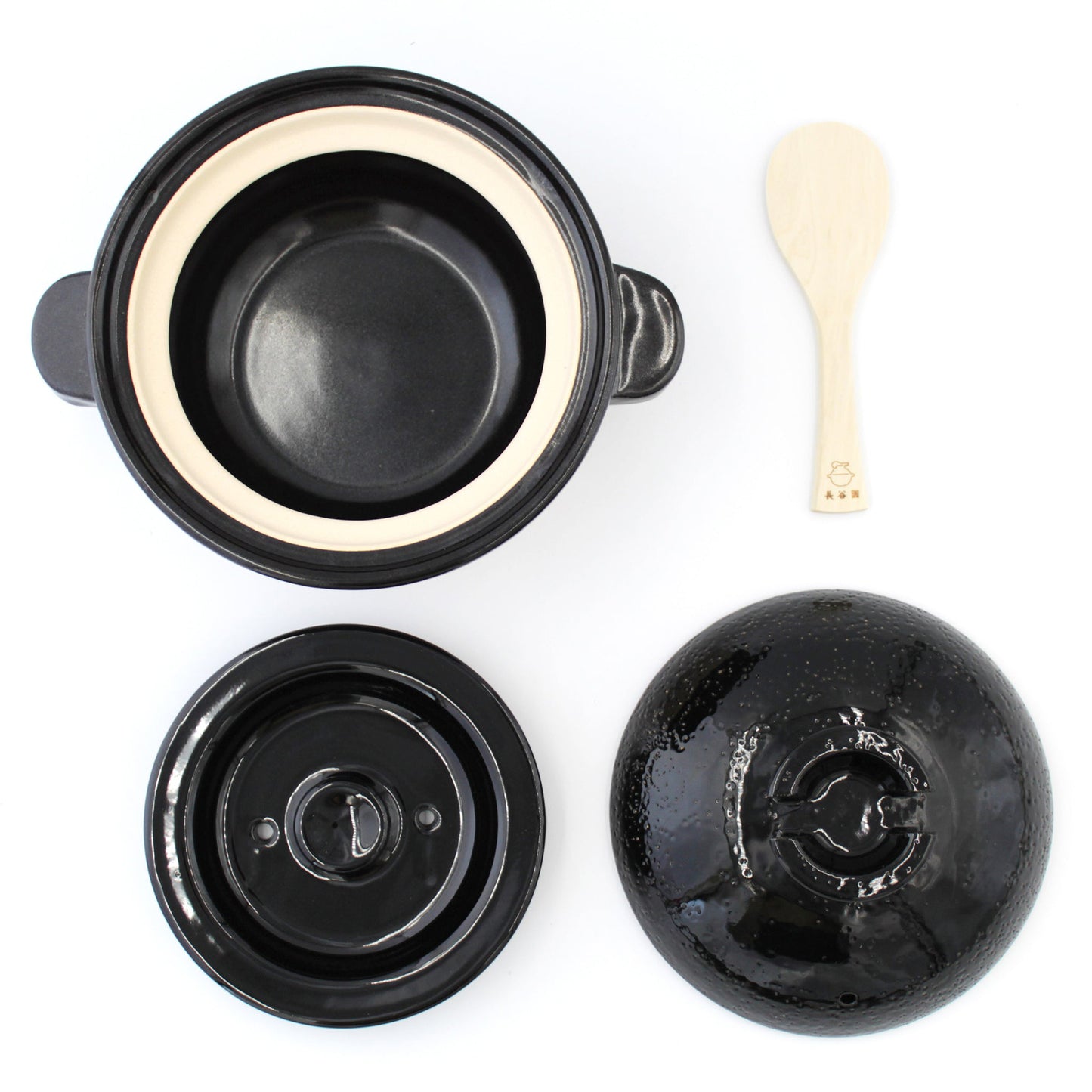 Double-Lid Donabe Rice Cooker 【Kamado-san】3 Rice-Cup Size