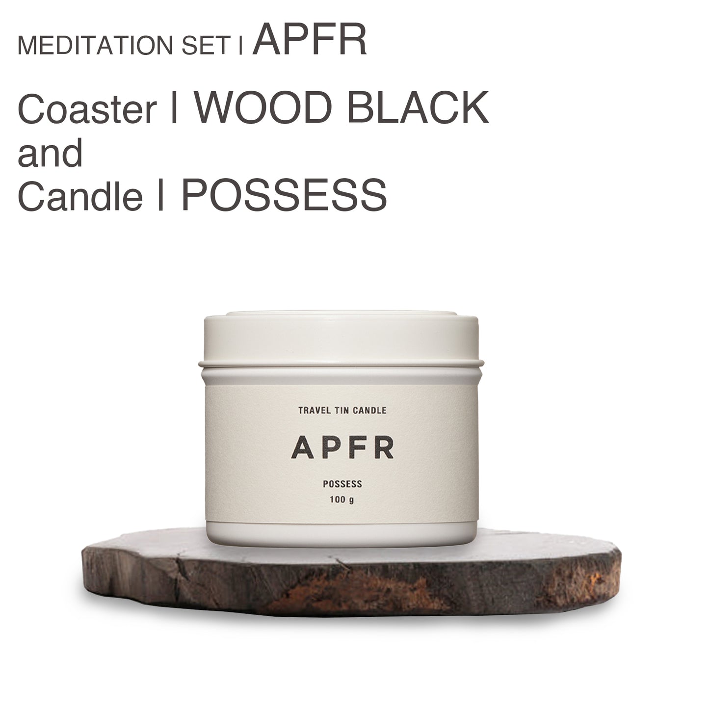 MEDITATION SET |APFR Travel Tin candle -POSSESS-& Coaster