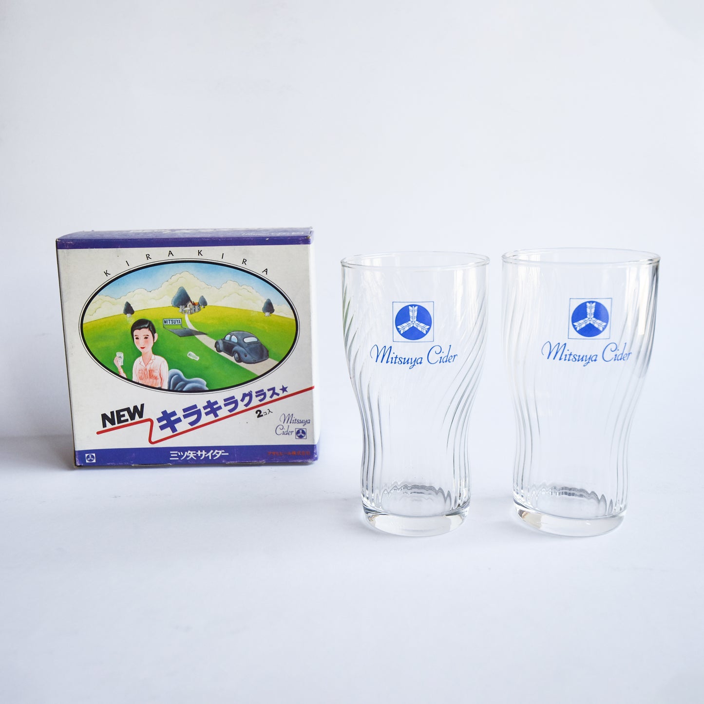Japanese vintage glass set_KIRAKIRA (set of 2) w/box