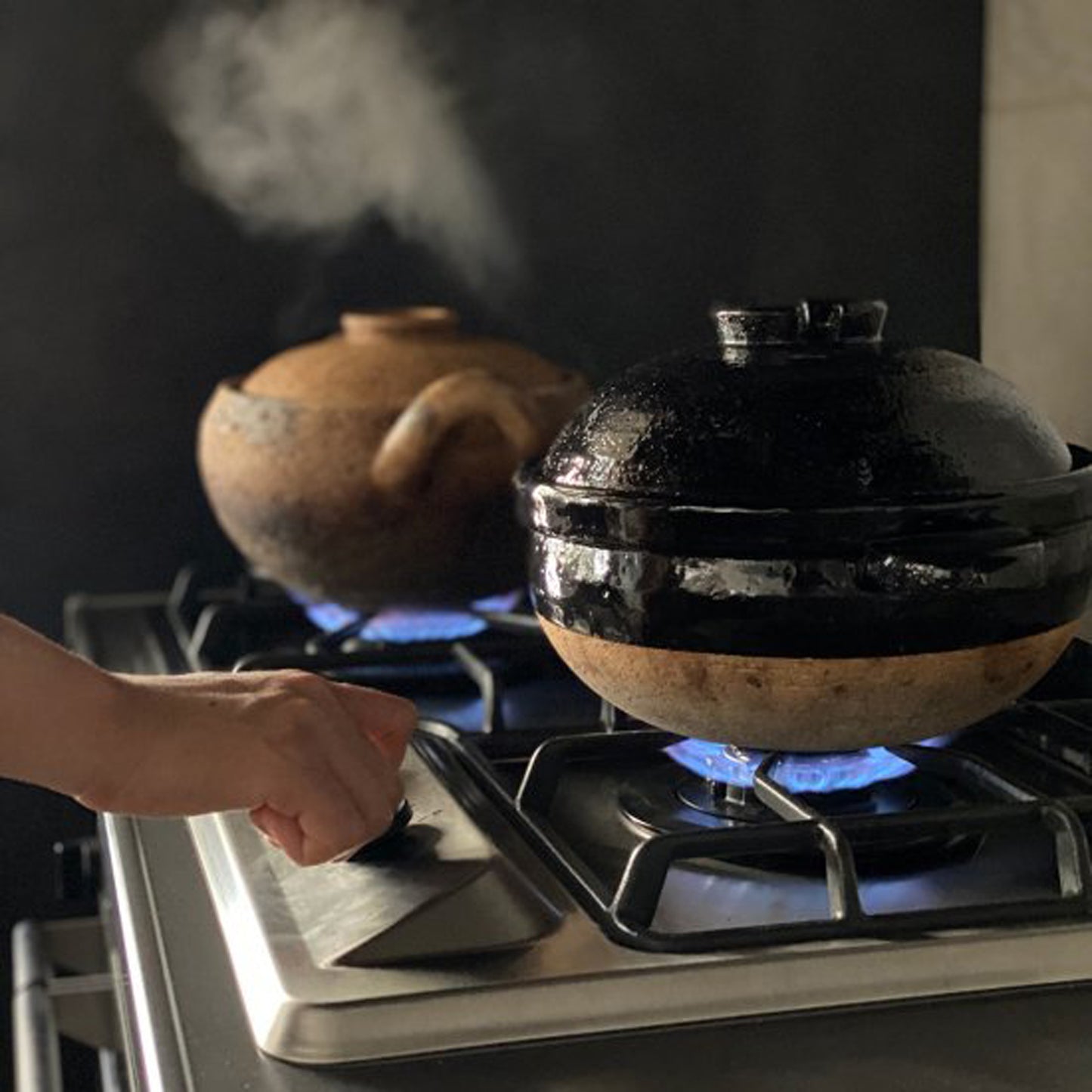 Double-Lid Donabe Rice Cooker 【Kamado-san】3 Rice-Cup Size