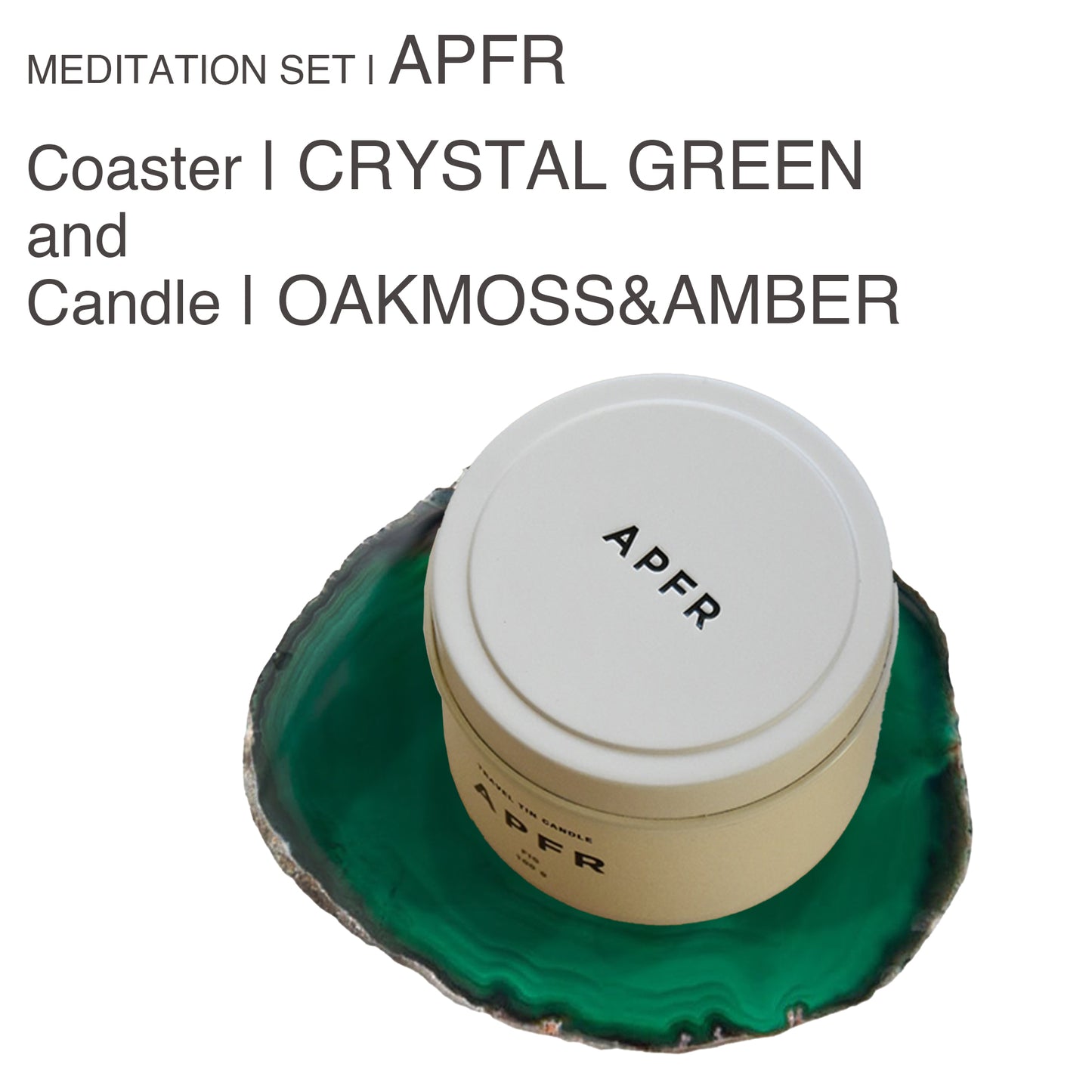 MEDITATION SET | APFR Travel Tin candle -OAKMOSS&AMBER-& Coaster
