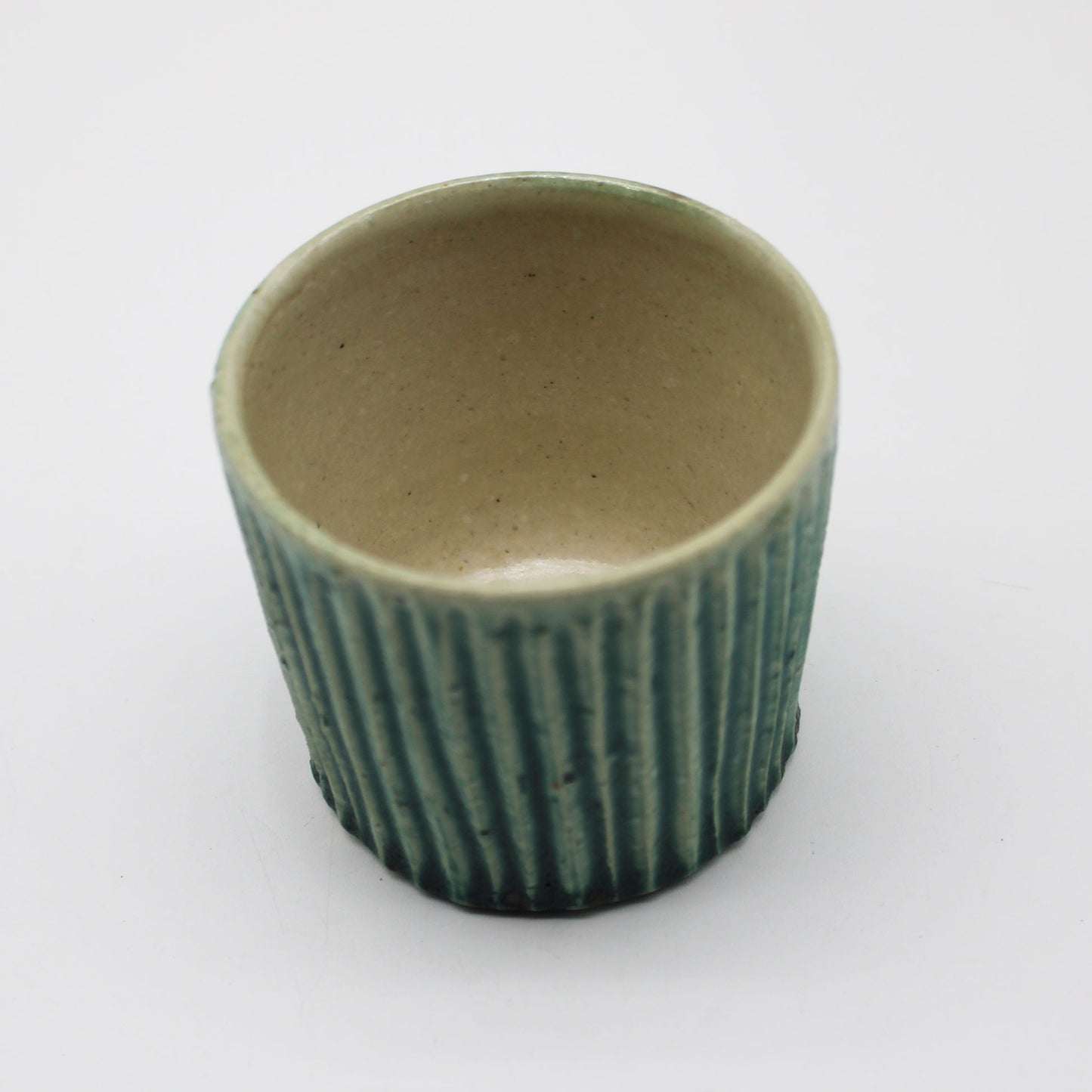 Oribe Glaze Faceted Cup 57A_Michikazu Sakai