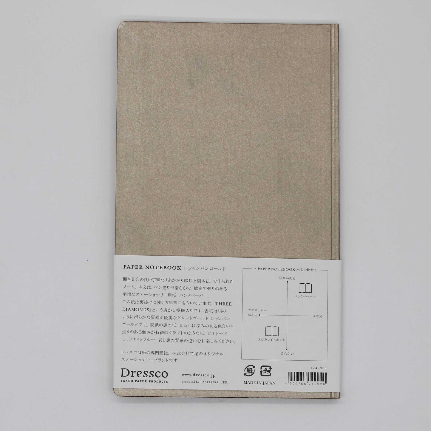 Dressco paperbooknote Gold