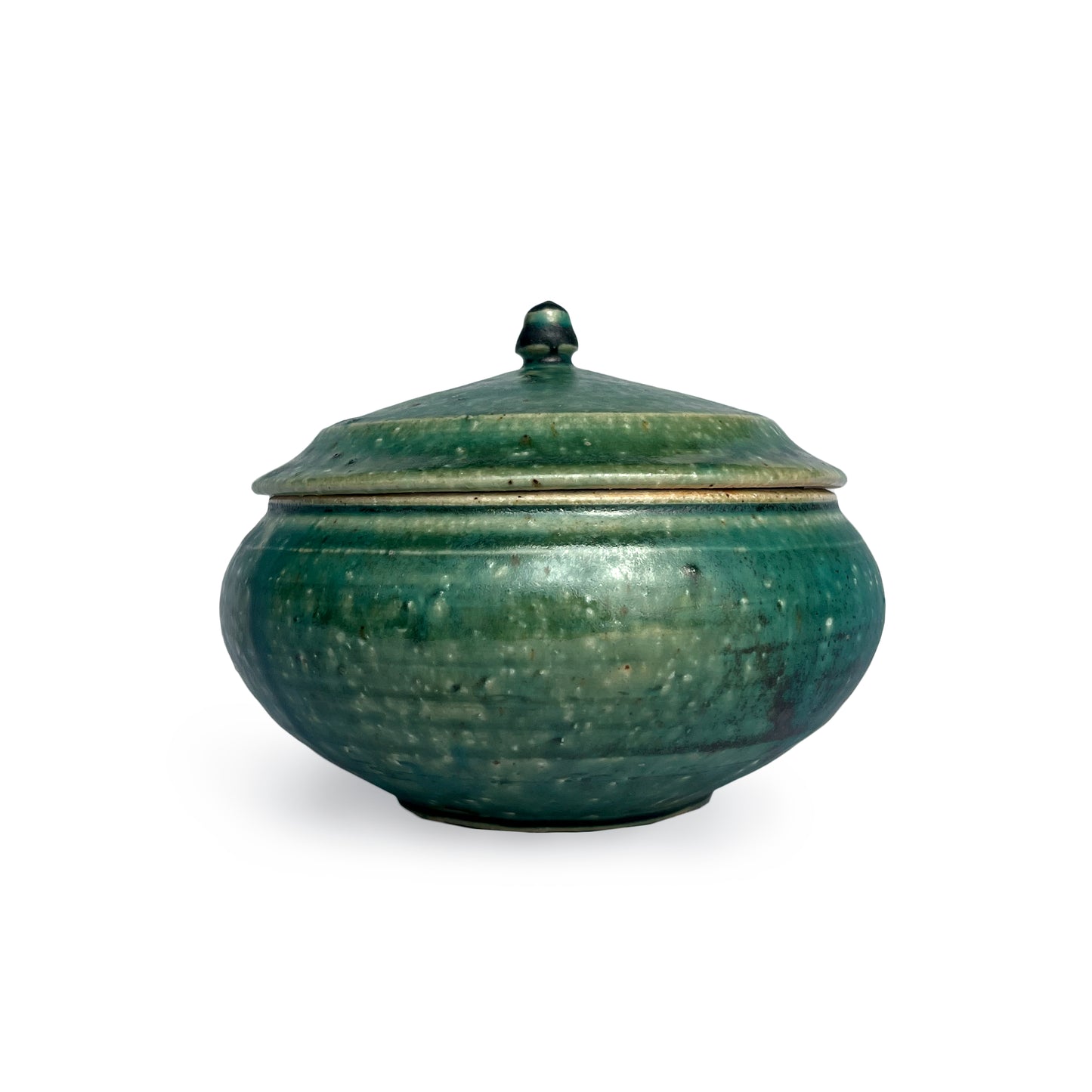 Michikazu Sakai26 Oribe glazed vessel with lid