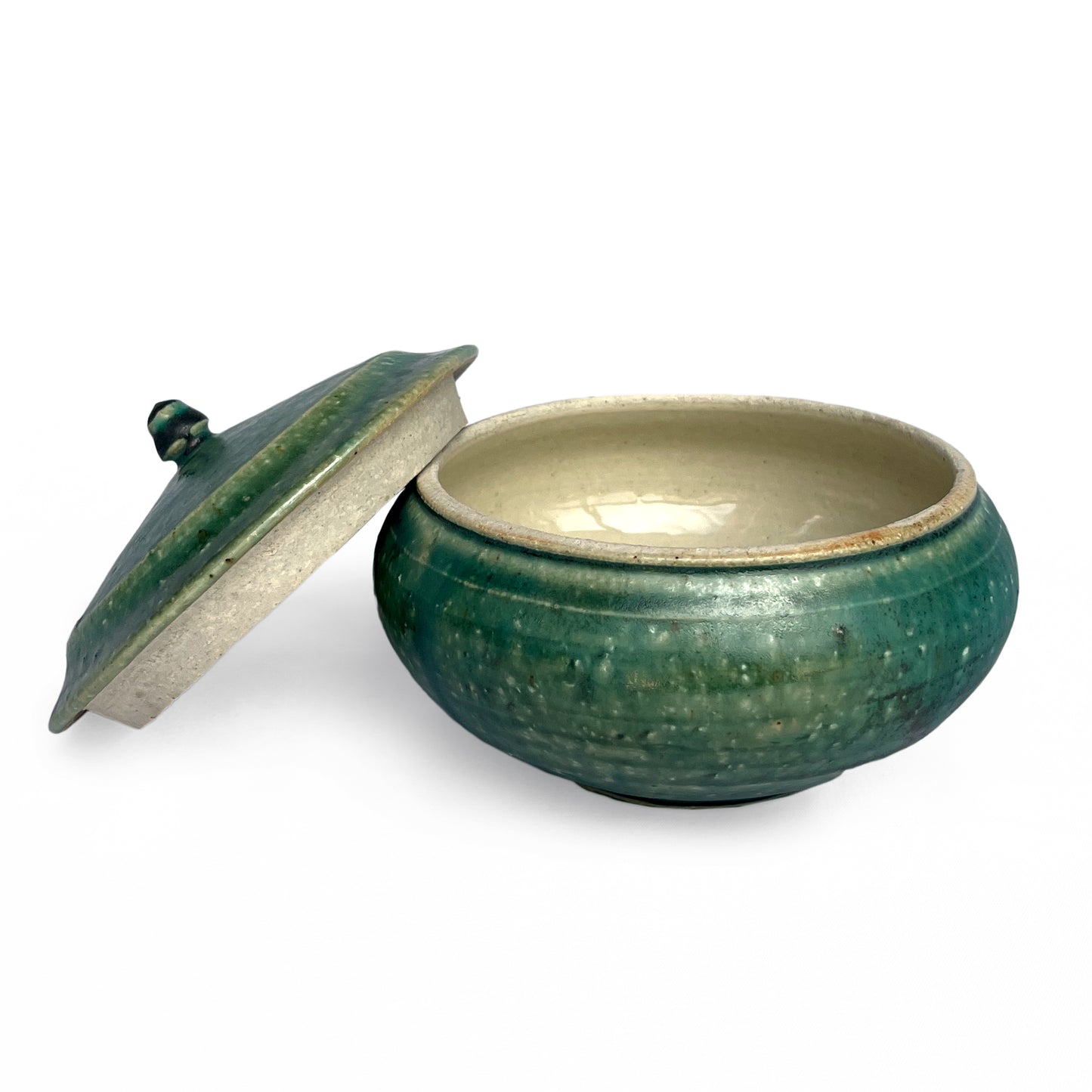 Michikazu Sakai26 Oribe glazed vessel with lid