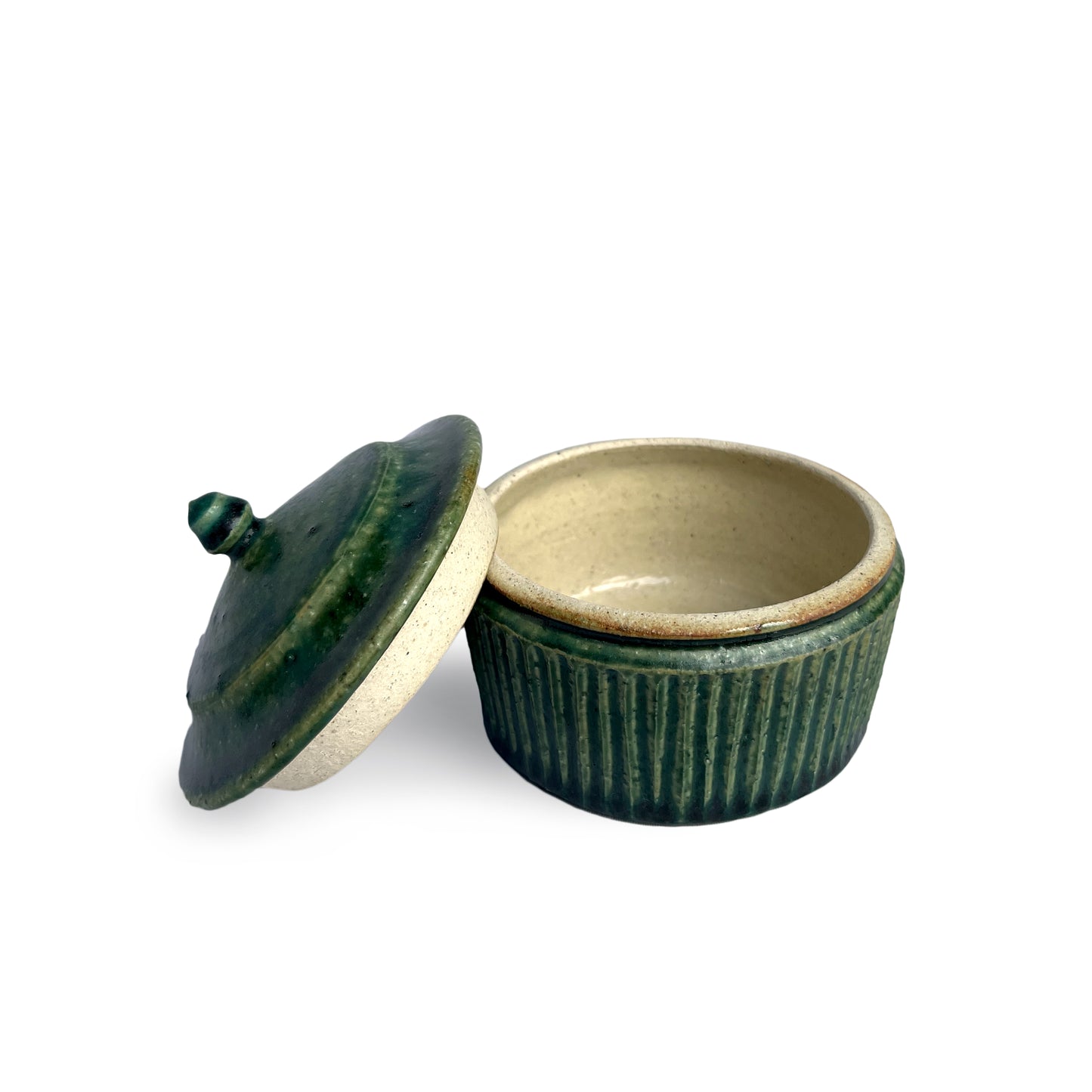 Michikazu Sakai12 Oribe glazed vessel with lid