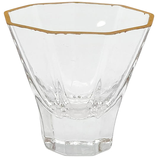 Gold Rimmed 9 Sided Sake Cup