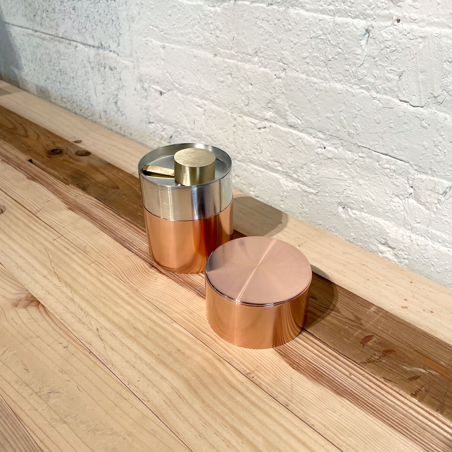 Copper Tea Caddy 200g
with coffee spoon