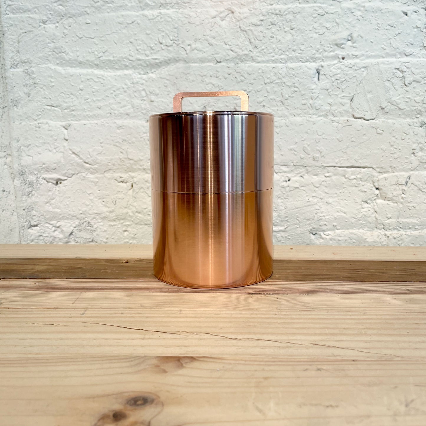 Copper Coffee Caddy 200gw/handle with coffee spoon