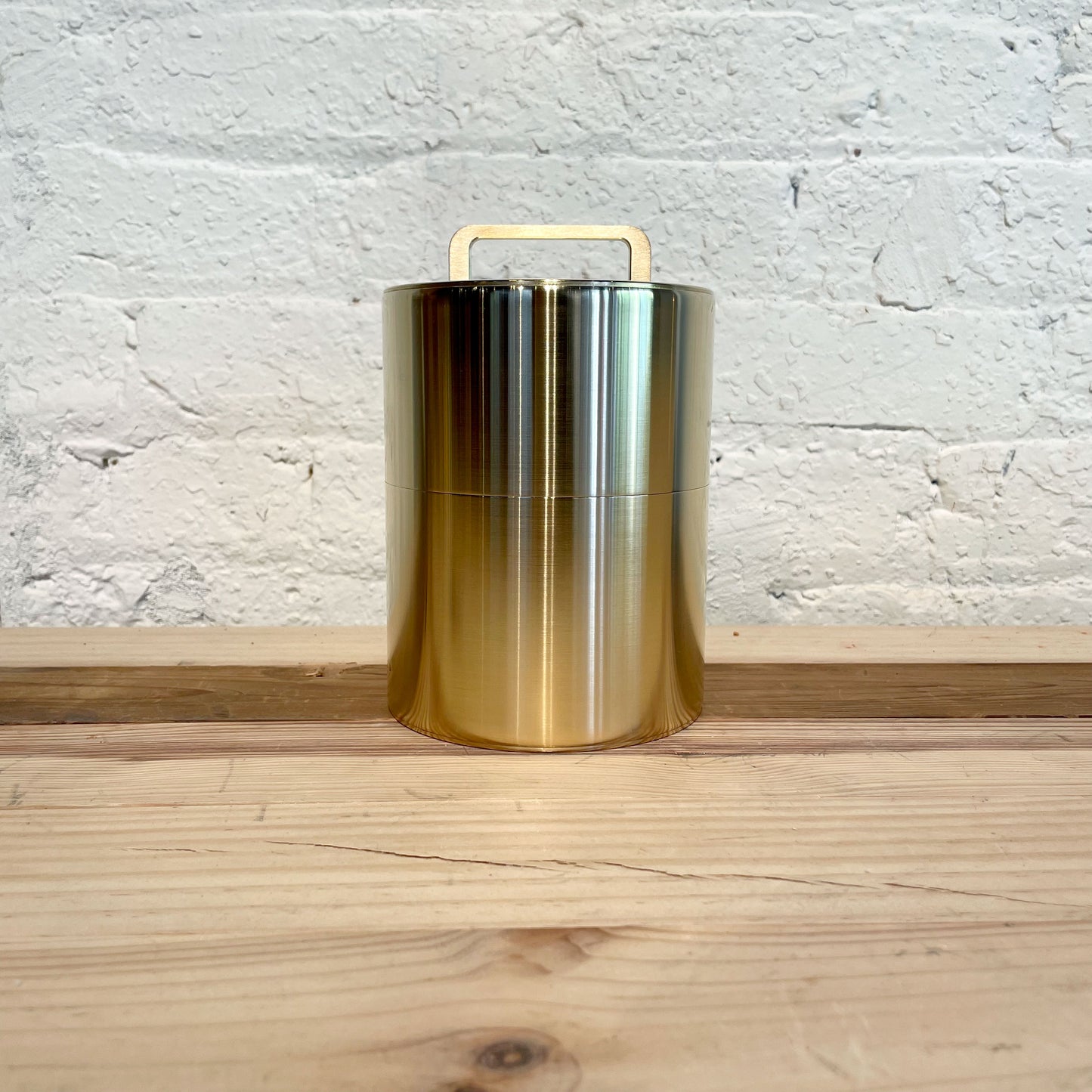 Brass Coffee Caddy 200g
w/handle with coffee spoon