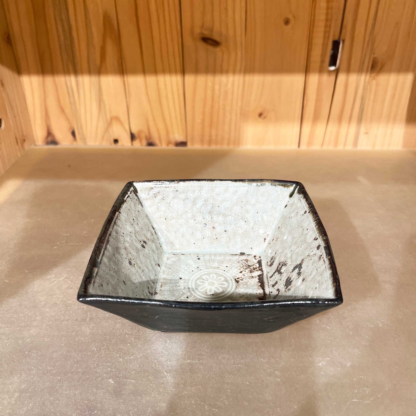 Square Bowl Mishima Black Glaze 511A_Mutsuhiko Shimura