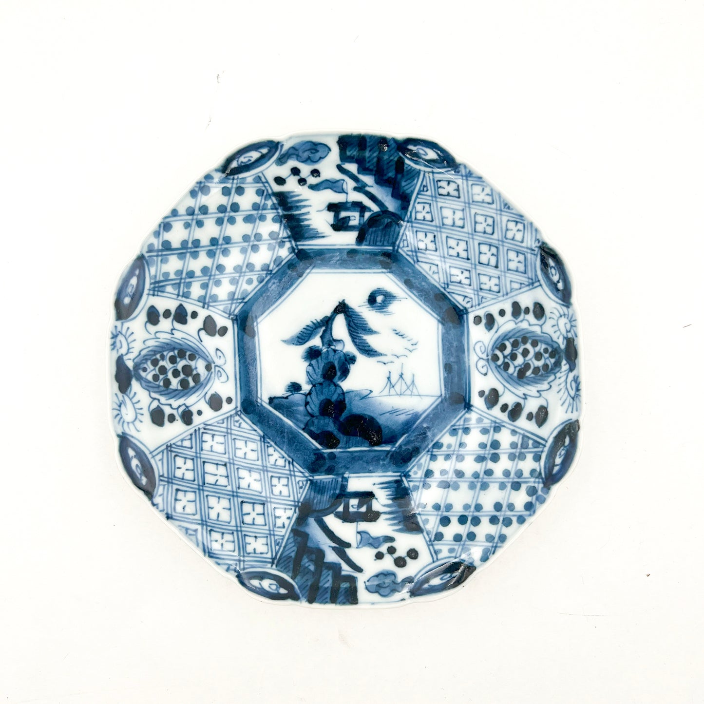 Japanese antique BW Octagonal Plate