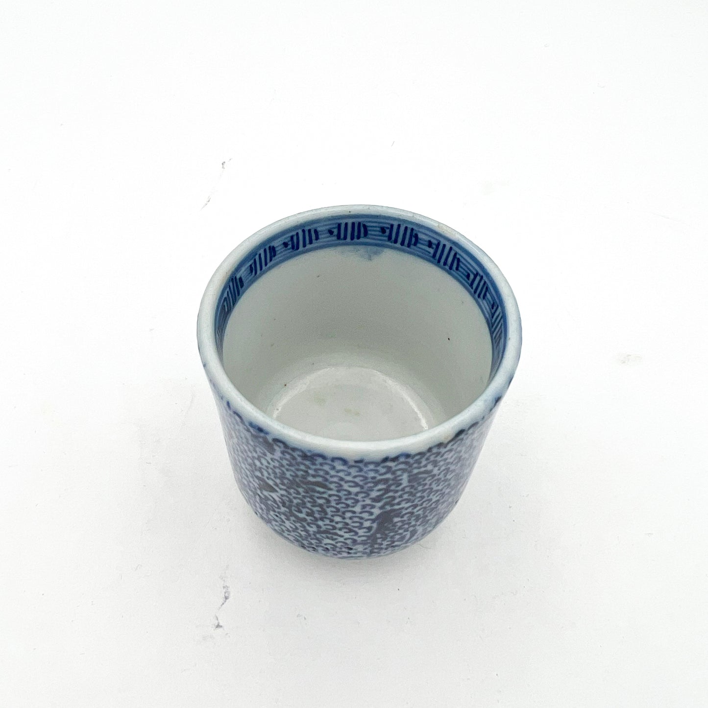 Japanese antique Paper-Transfer Cylindrical Tea Cup