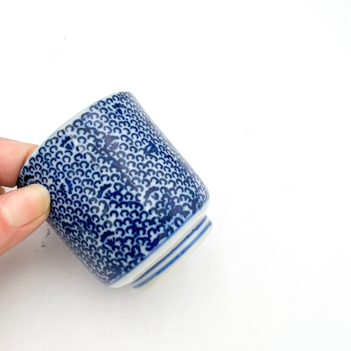 Japanese antique Paper-Transfer Cylindrical Tea Cup