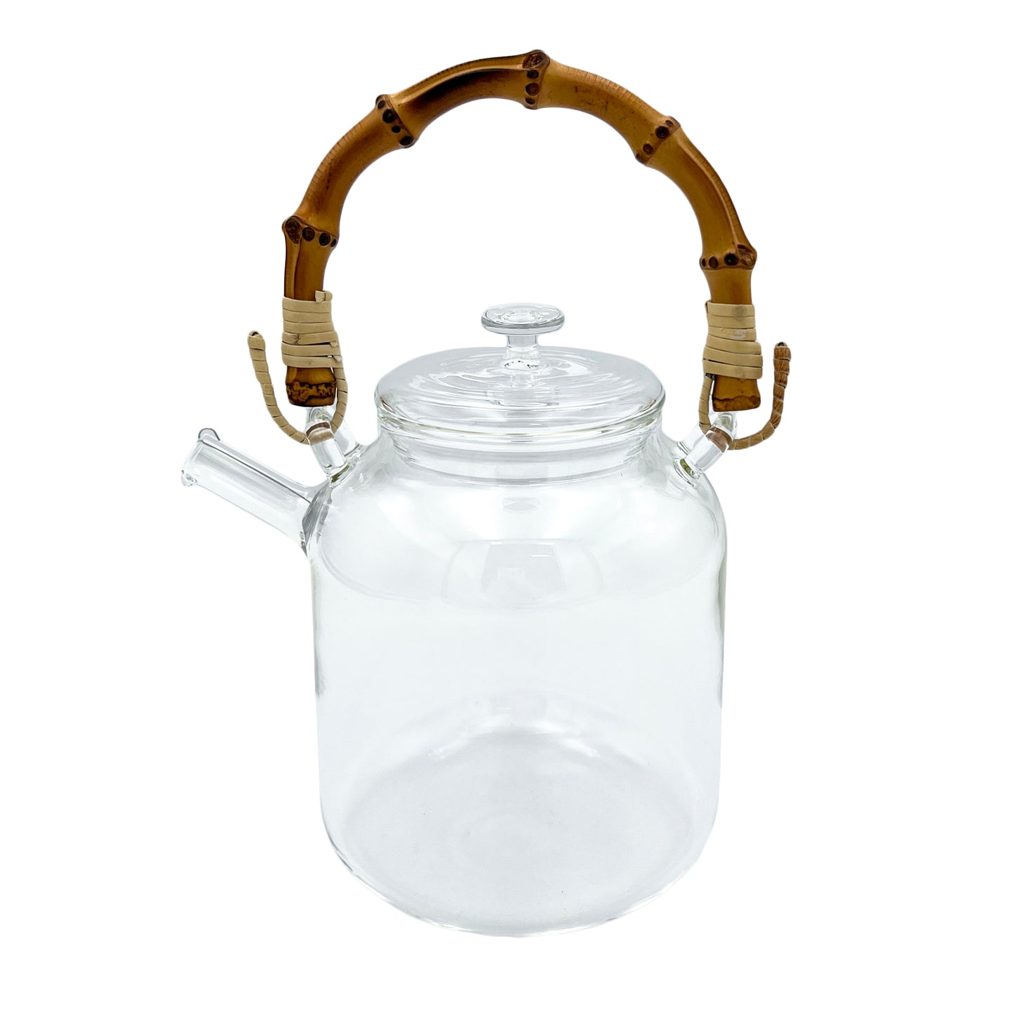 Glass teapot with bamboo handle