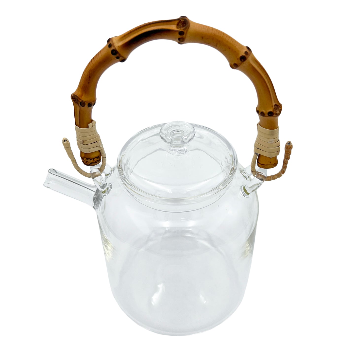 Glass teapot with bamboo handle