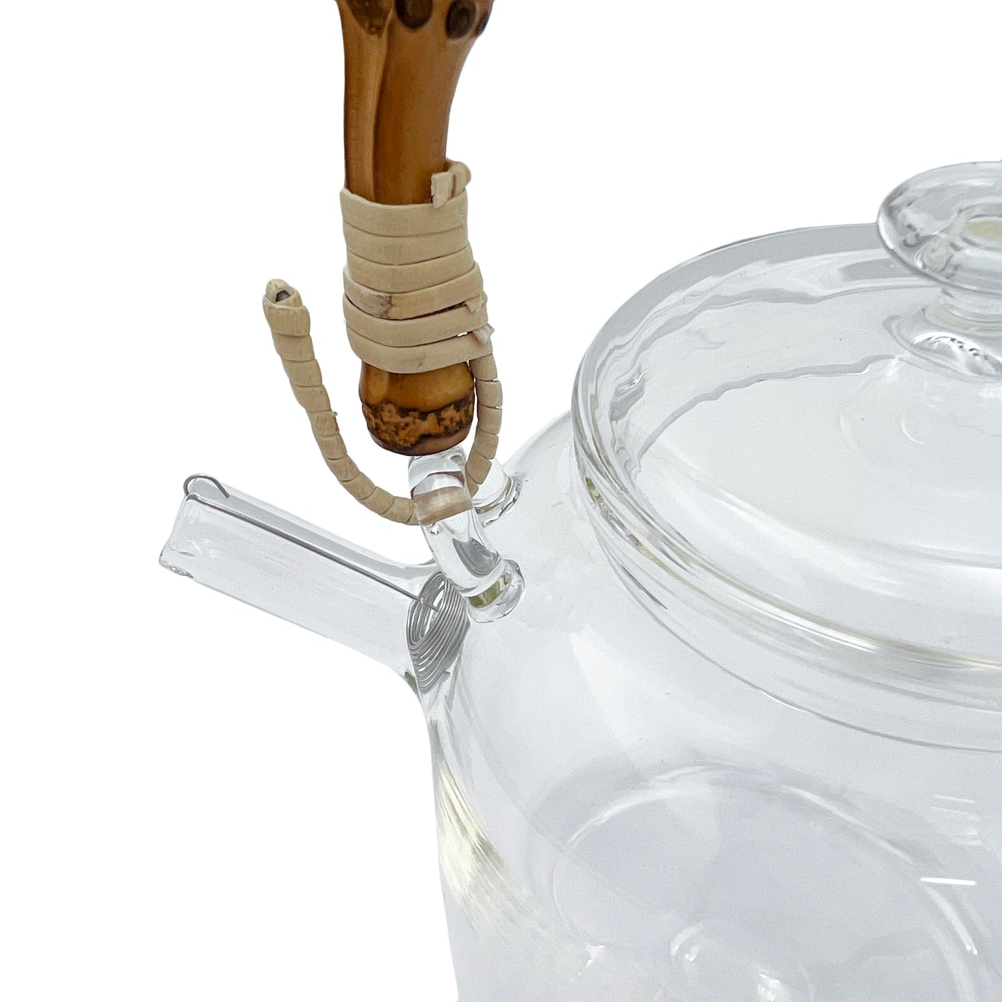 Glass teapot with bamboo handle
