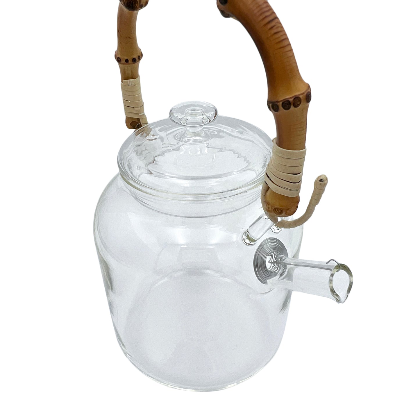 Glass teapot with bamboo handle