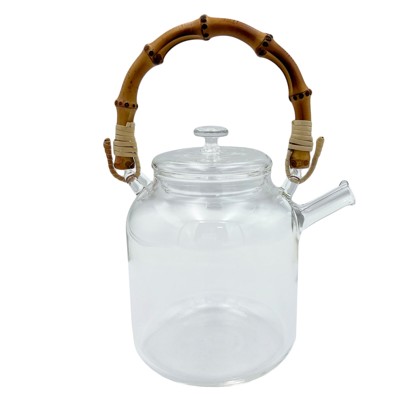 Glass teapot with bamboo handle