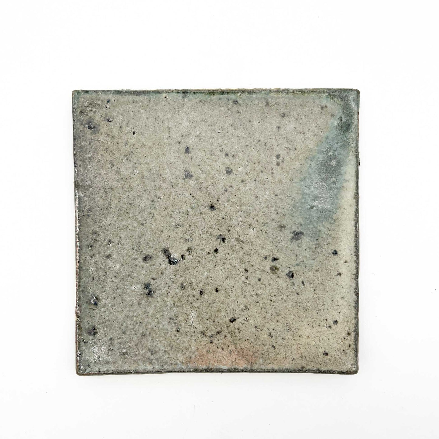 PLATE White Glaze Tile Plate Square Medium N9