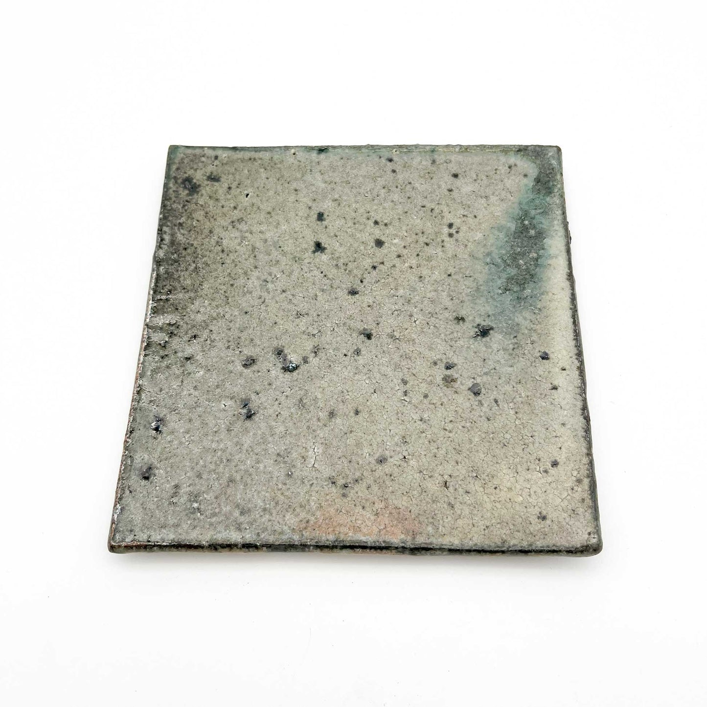 PLATE White Glaze Tile Plate Square Medium N9