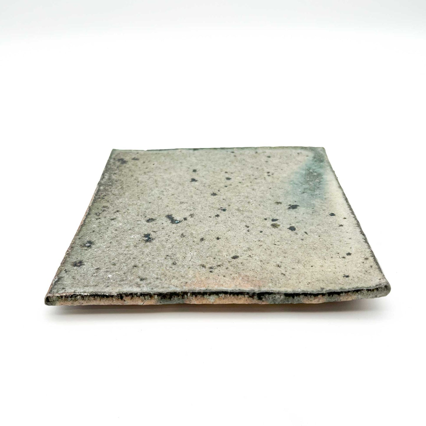 PLATE White Glaze Tile Plate Square Medium N9