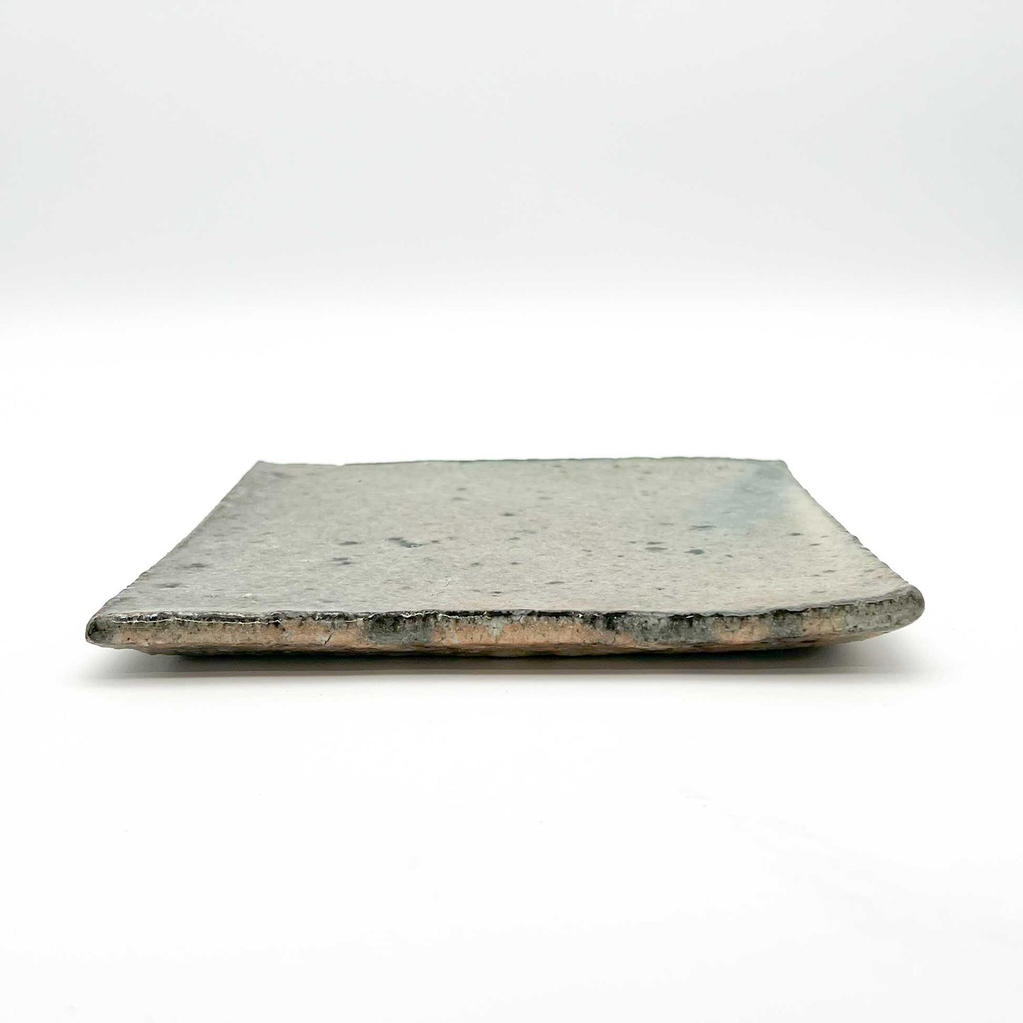 PLATE White Glaze Tile Plate Square Medium N9
