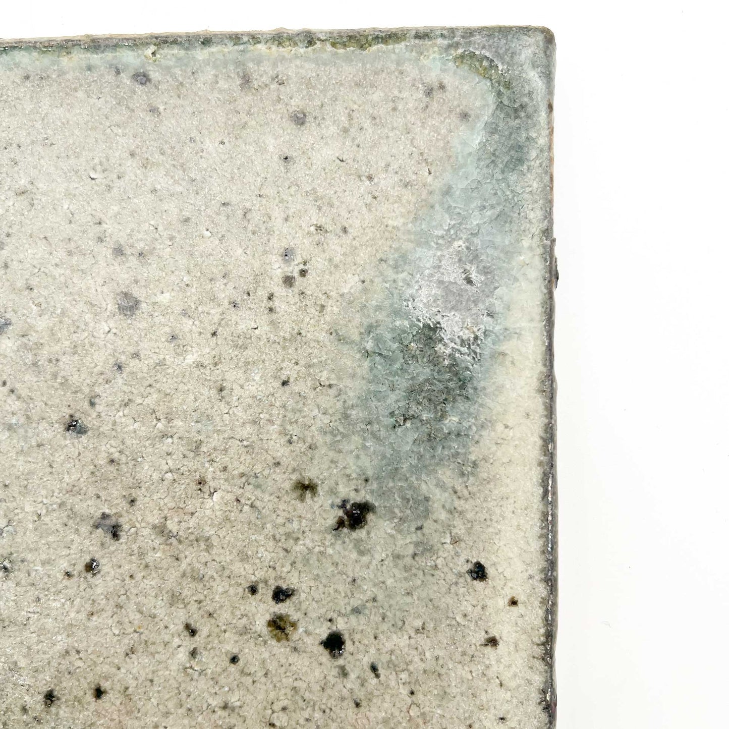 PLATE White Glaze Tile Plate Square Medium N9