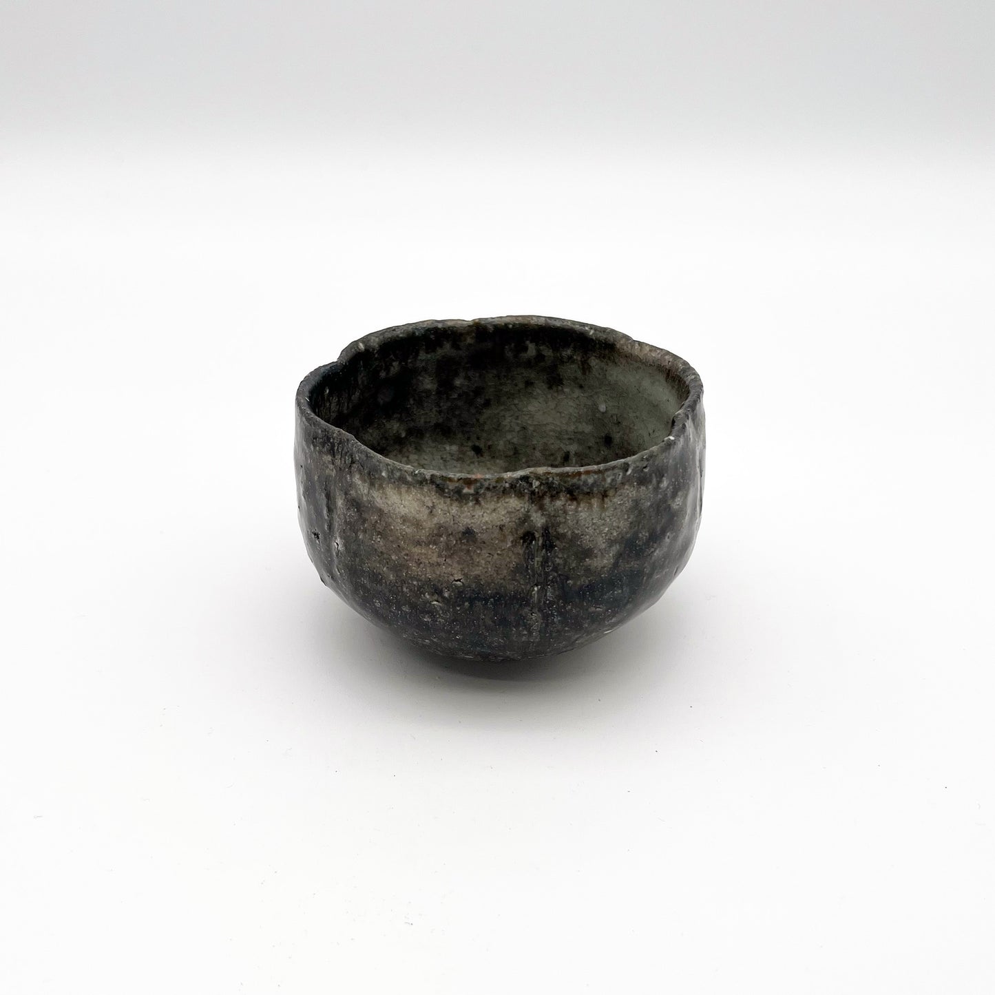 BOWL White Glaze Rimmed Flower Bowl N4