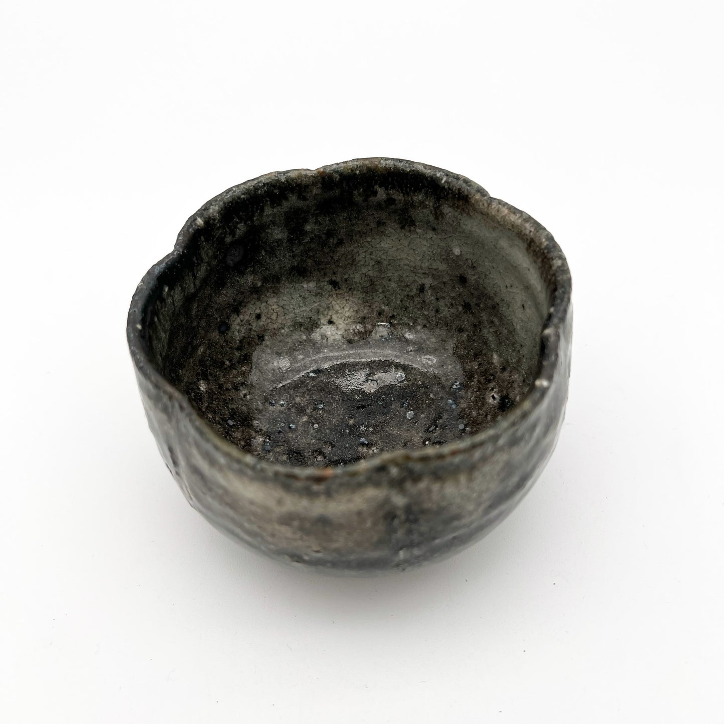 BOWL White Glaze Rimmed Flower Bowl N4