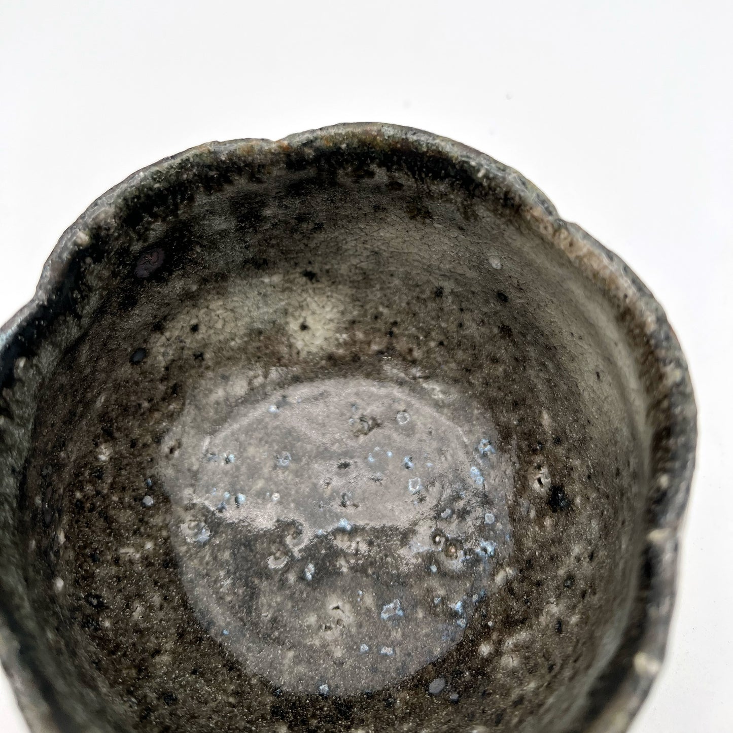 BOWL White Glaze Rimmed Flower Bowl N4