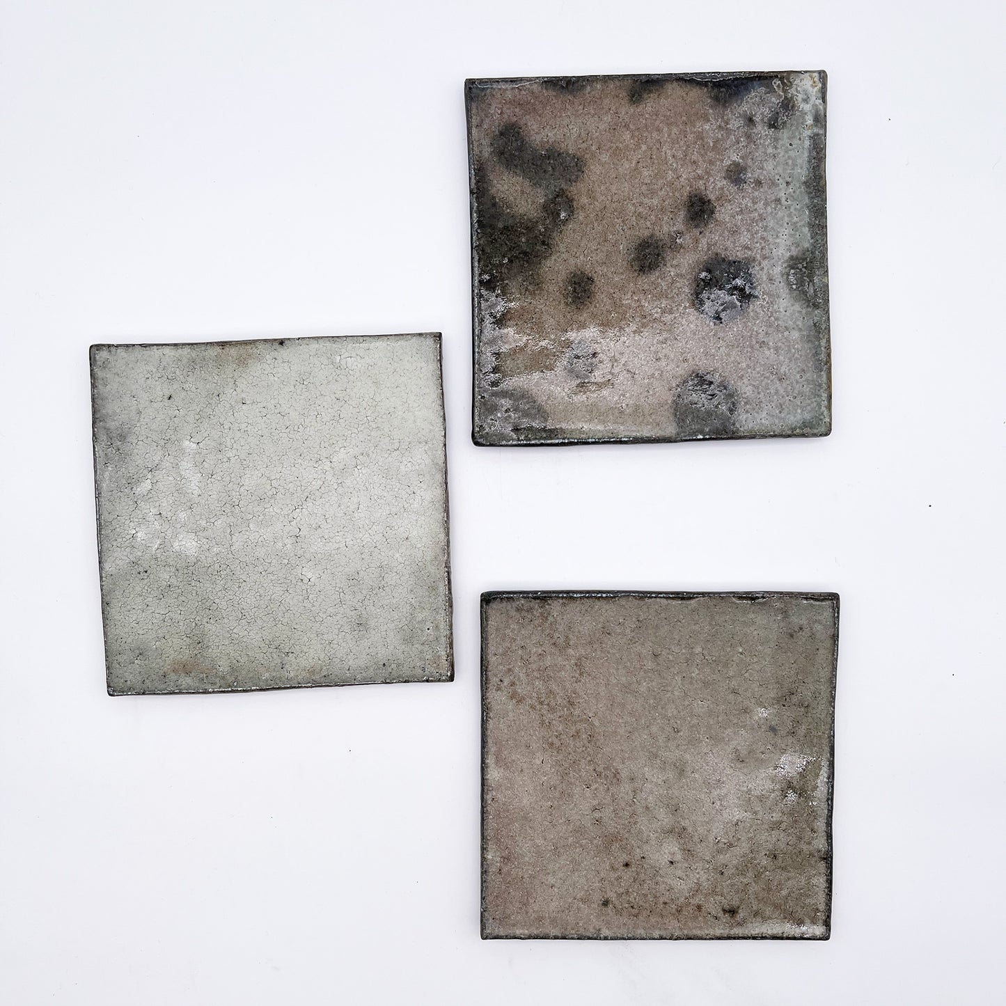 PLATE White Glaze Tile Plate Square Medium A32