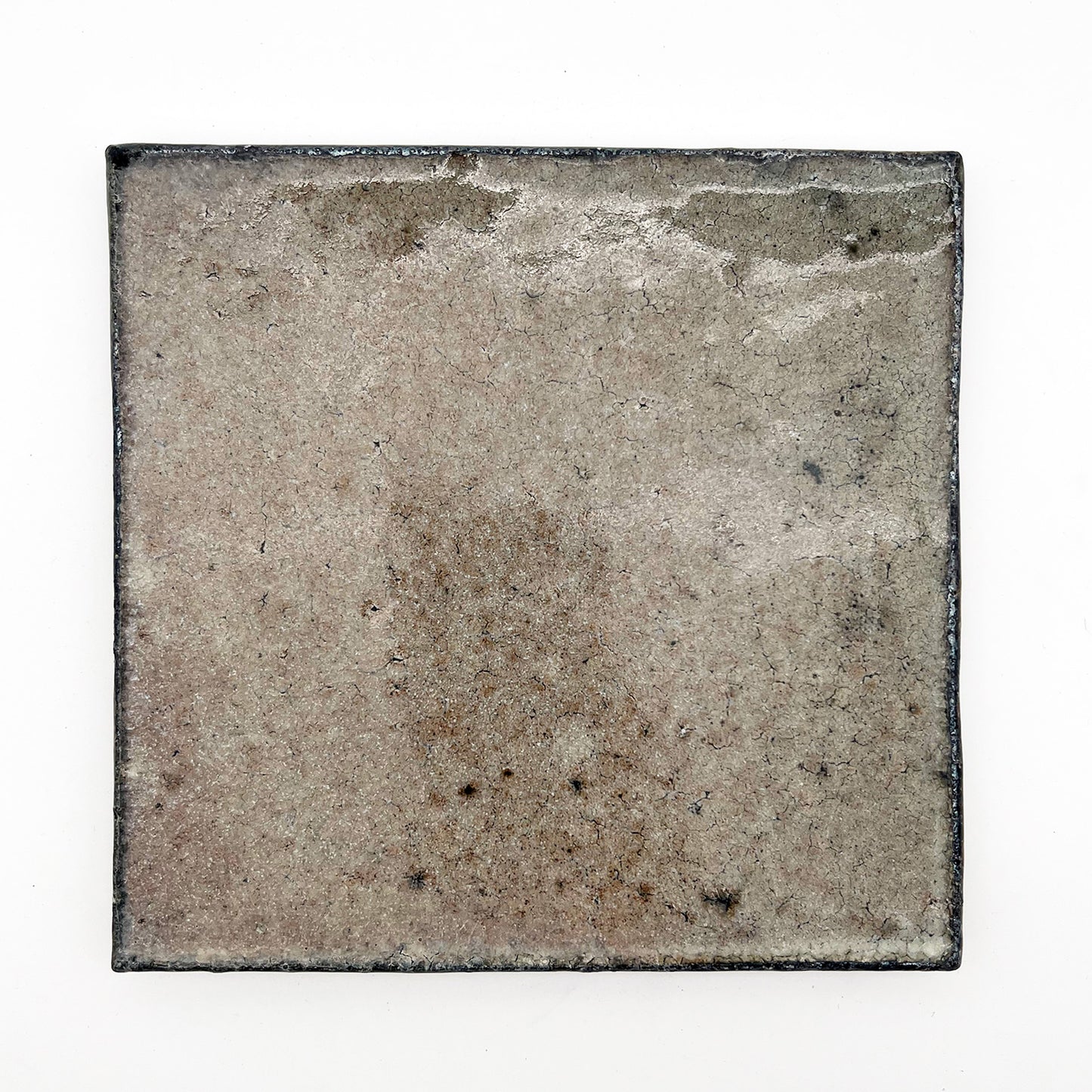 PLATE White Glaze Tile Plate Square Medium A32