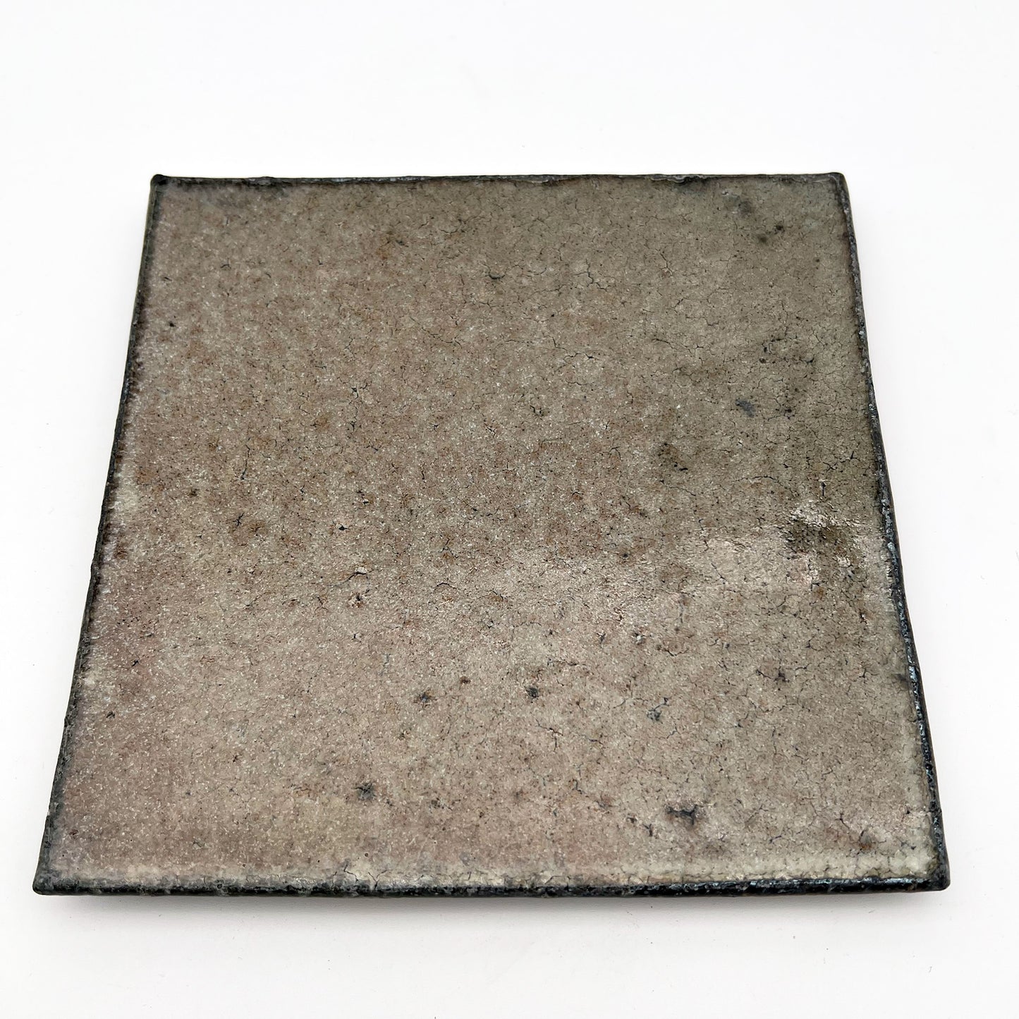 PLATE White Glaze Tile Plate Square Medium A32