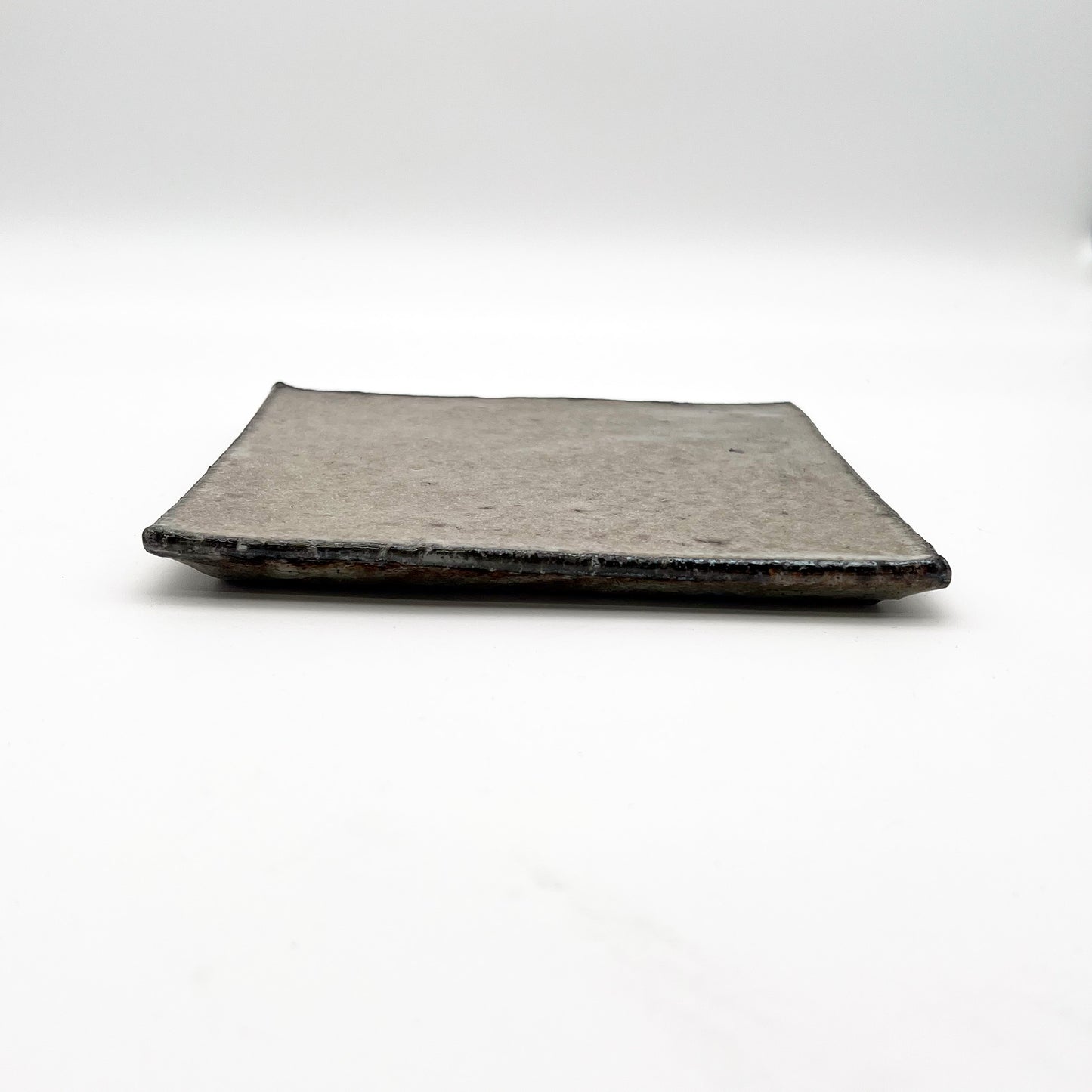 PLATE White Glaze Tile Plate Square Medium A32