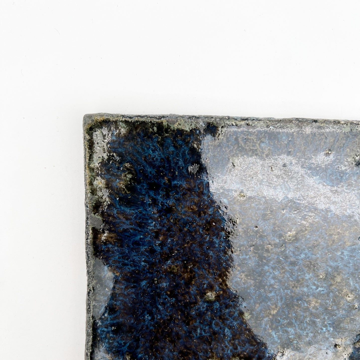 PLATE White Glaze Tile Plate Square Medium A32