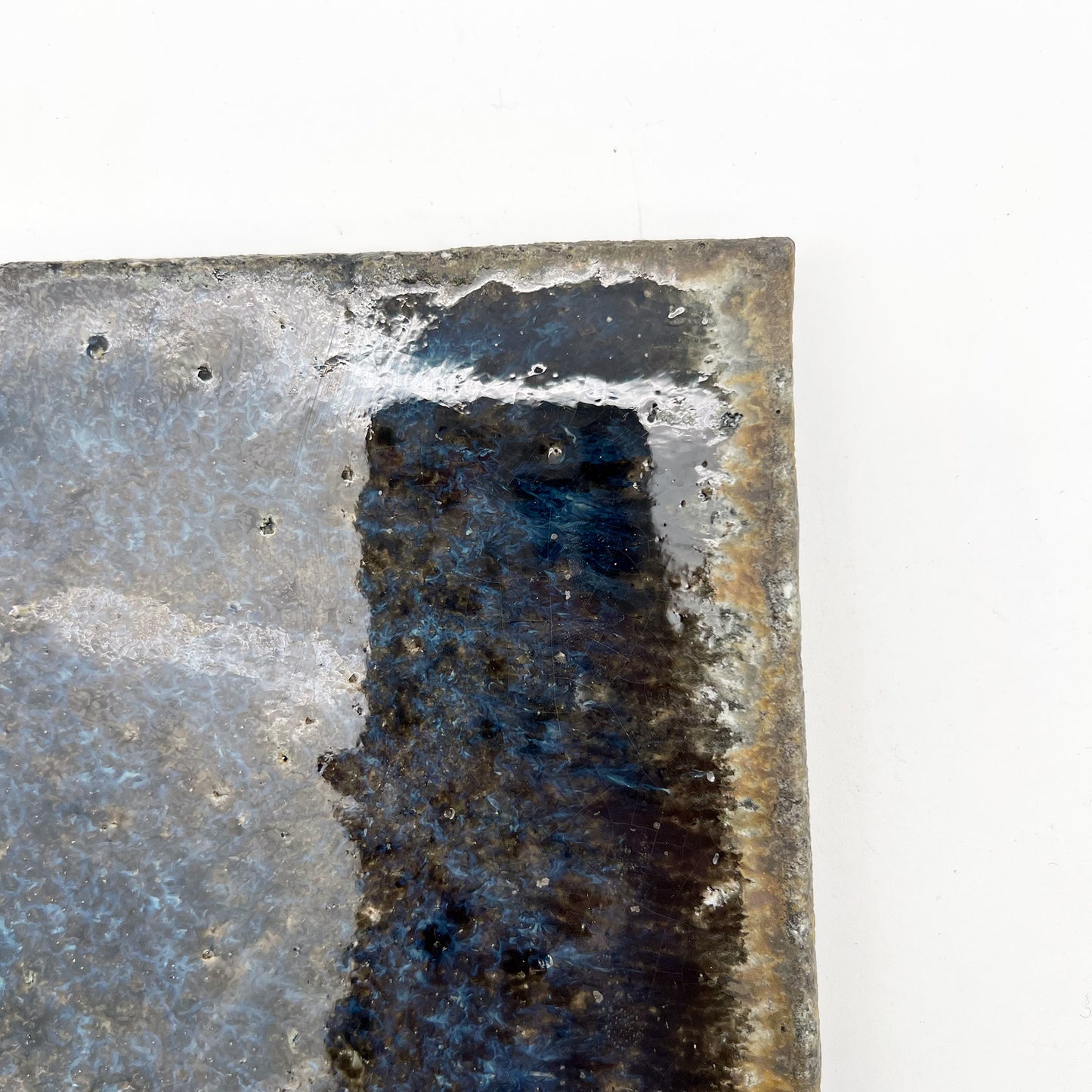 PLATE White Glaze Tile Plate Square Medium A32