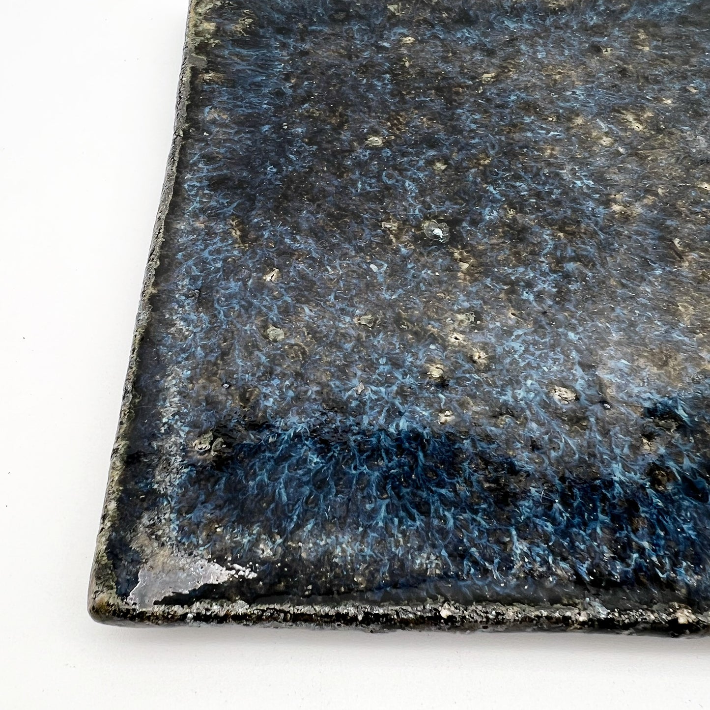 PLATE White Glaze Tile Plate Square Medium A32