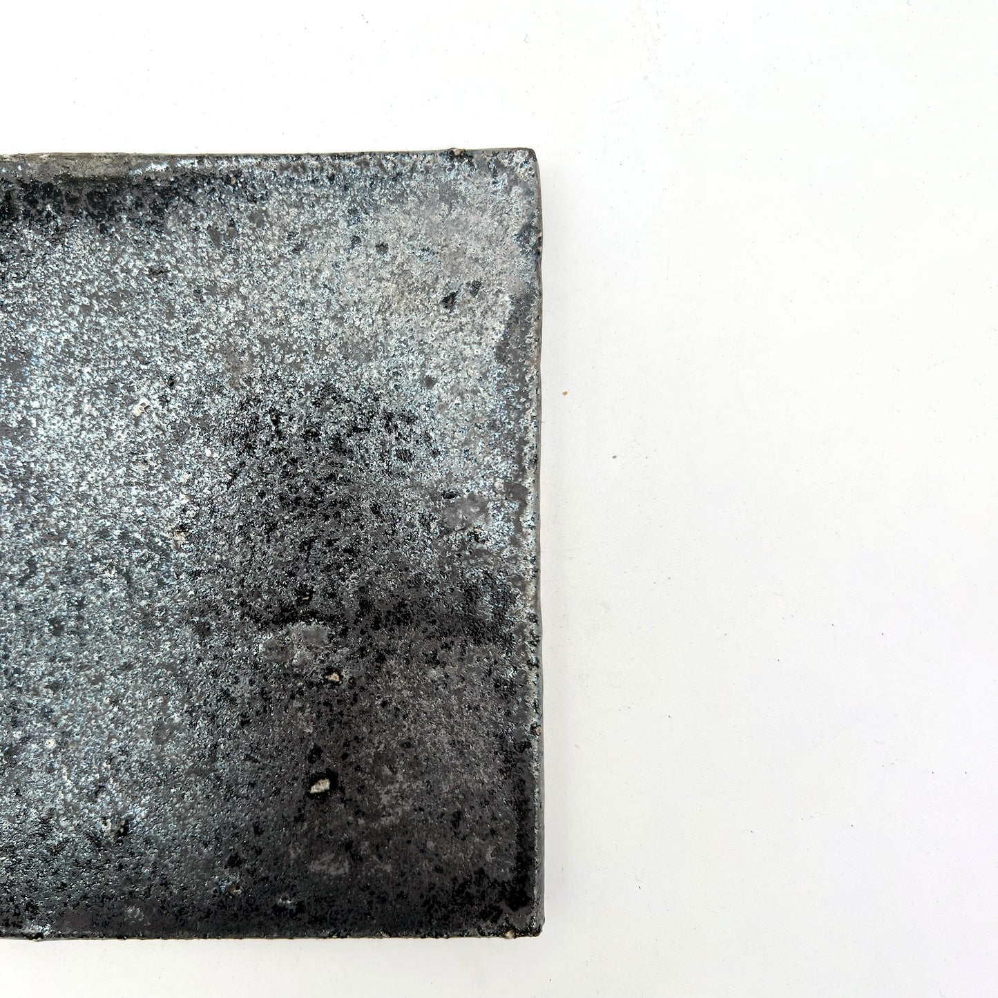 PLATE Black Glaze Tile Plate Square Small B27