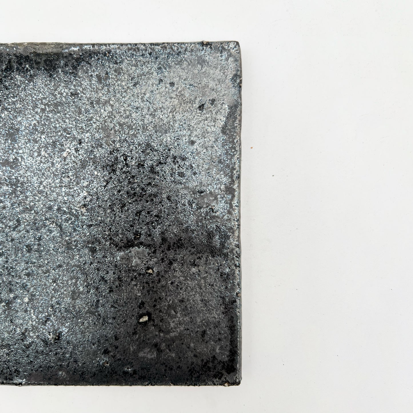 PLATE Black Glaze Tile Plate Square Small B27