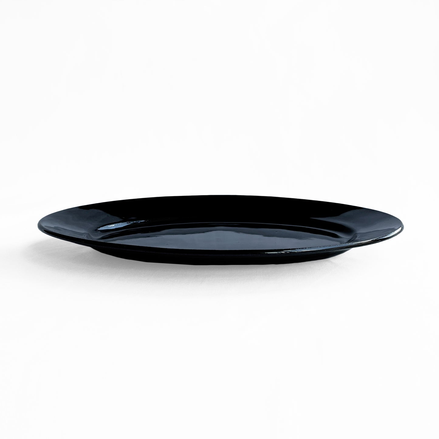 Gunji2 Black glazed oval dish L