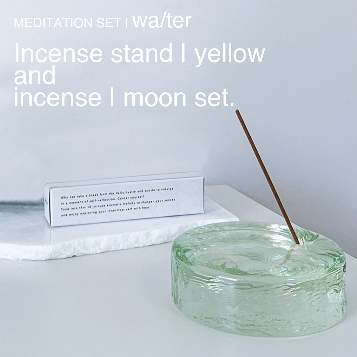 MEDITATION SET | wa/ter Incense MOON & Incense Holder