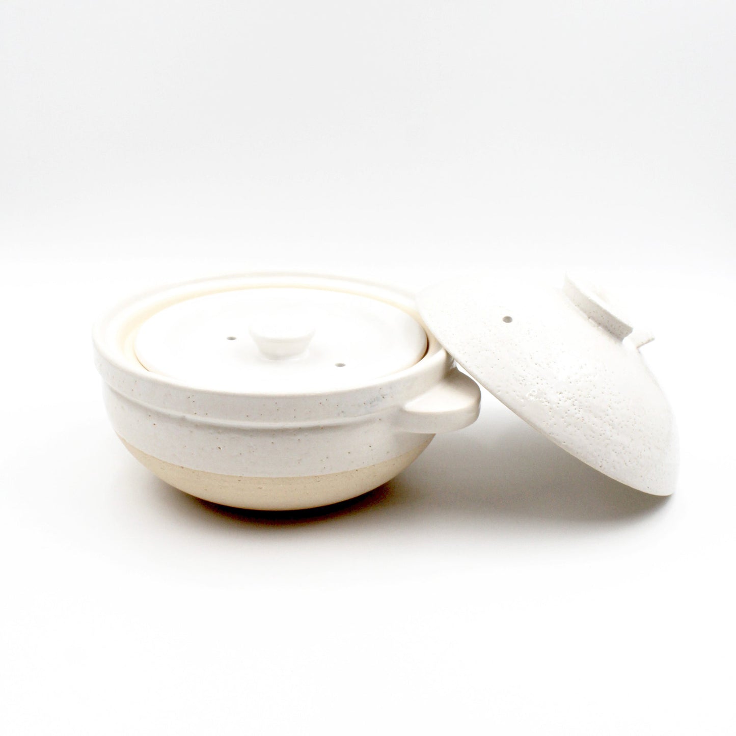 Double-Lid Donabe Rice Cooker 【Kamado-san】3 Rice-Cup Size WHITE