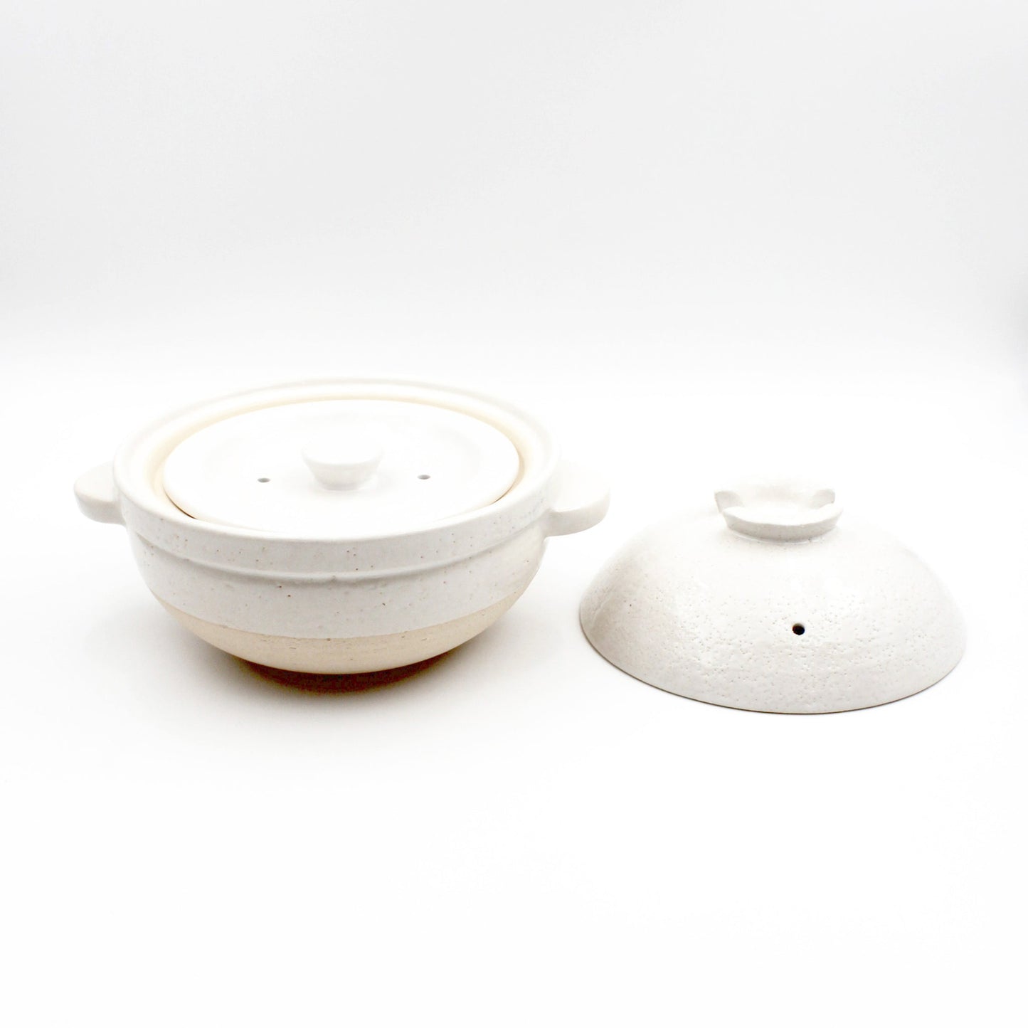 Double-Lid Donabe Rice Cooker 【Kamado-san】3 Rice-Cup Size WHITE