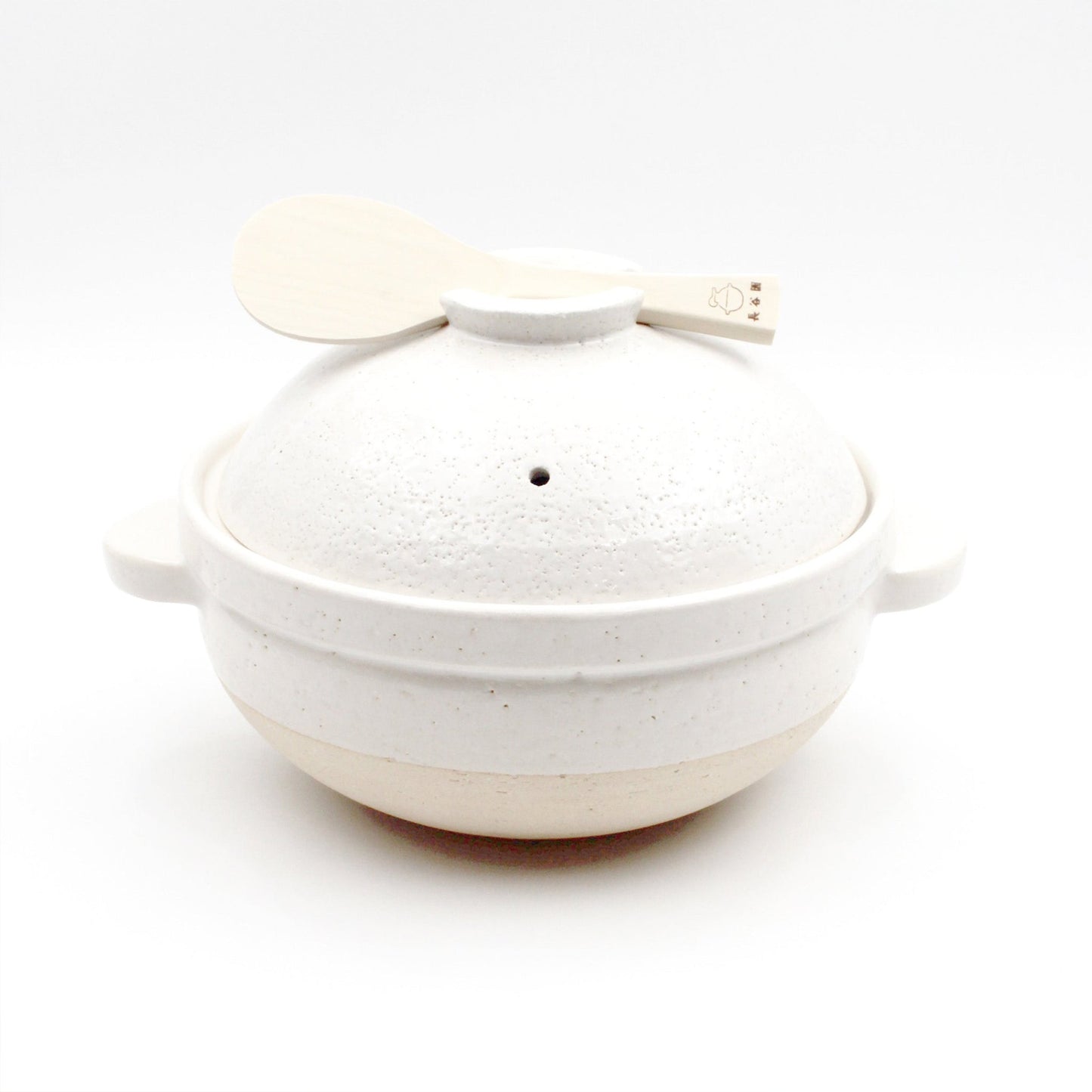 Double-Lid Donabe Rice Cooker 【Kamado-san】3 Rice-Cup Size WHITE