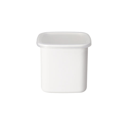 White Square L with Lid